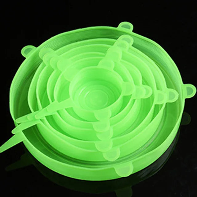 6 Pcs Silicone Cover  Stretch Lids for Kitchen