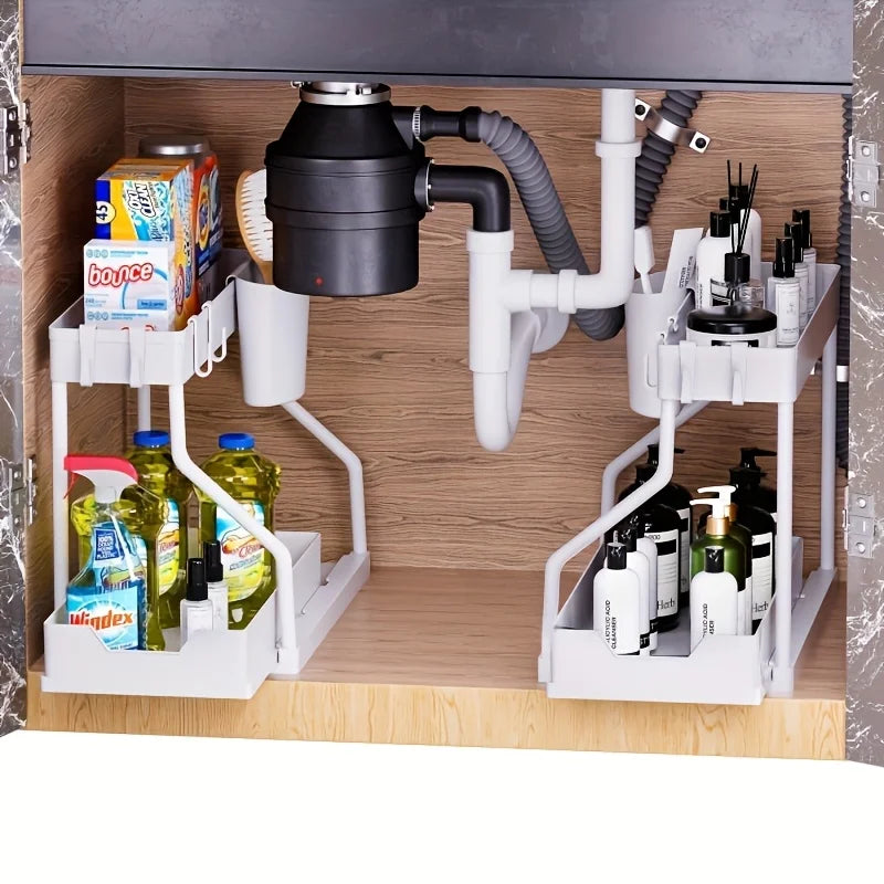 Space Saving 2 Tier Pull Out Storage Box