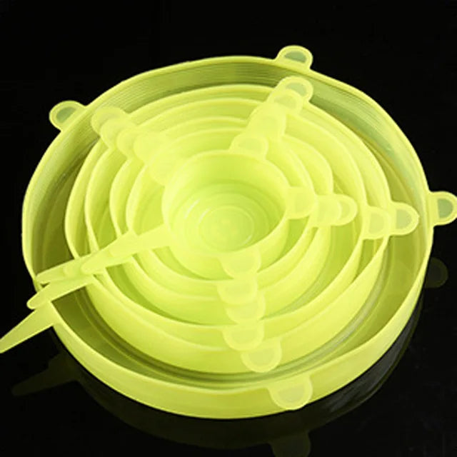 6 Pcs Silicone Cover  Stretch Lids for Kitchen