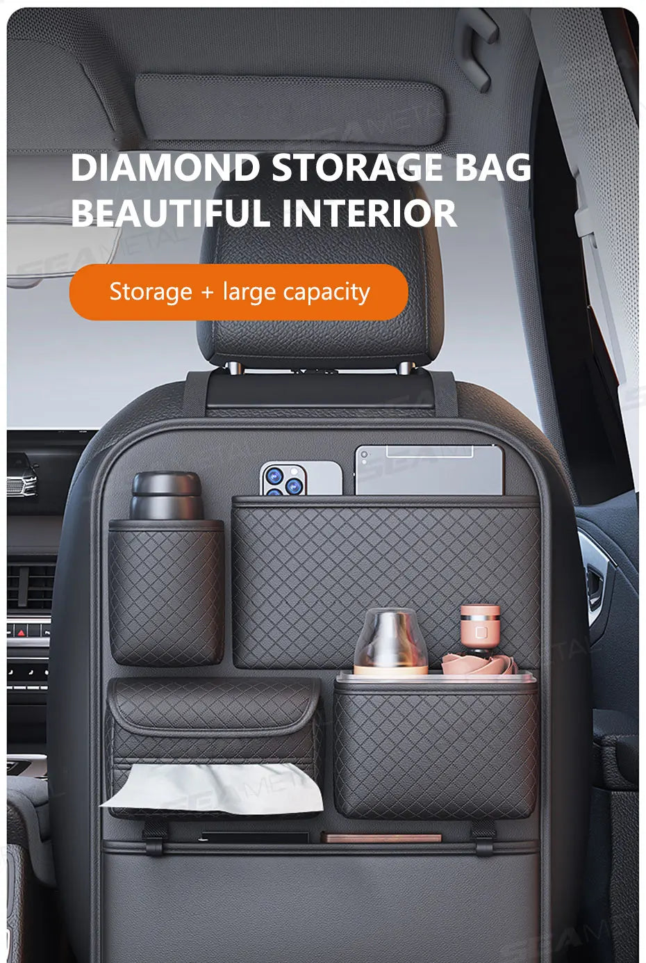 SEAMETAL Multi-functional Car Seat Back Organizer