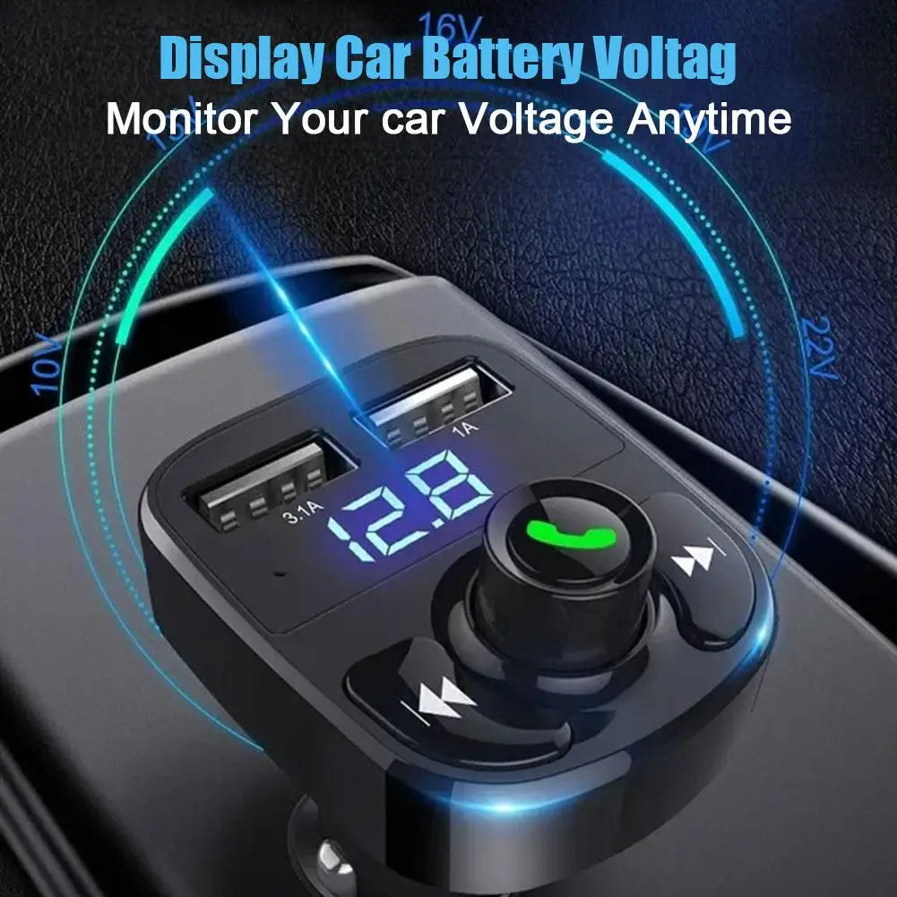 Bluetooth FM Transmitter Hands-Free Calling Radio Receiver Mp3 Music Stereo Adapter