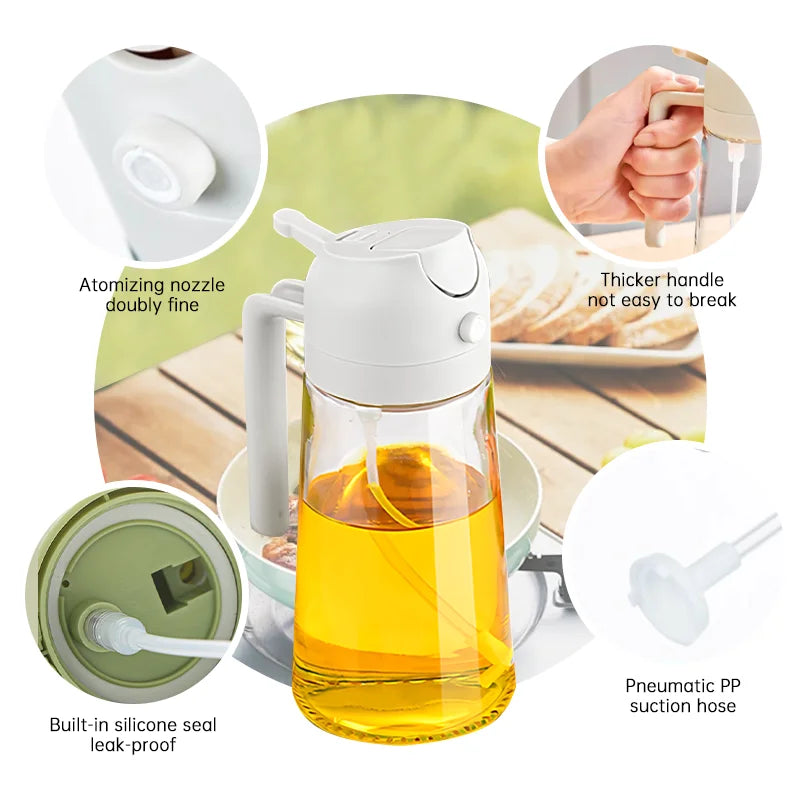 New 500ml 2 in 1 Spray Oil Sprayer Oil Dispenser