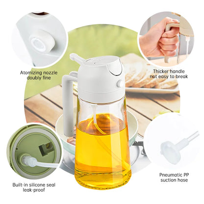 New 500ml 2 in 1 Spray Oil Sprayer Oil Dispenser