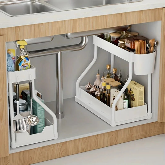 Space Saving 2 Tier Pull Out Storage Box