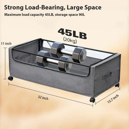Heavy-Duty 4XL 90L Rolling Underbed Storage