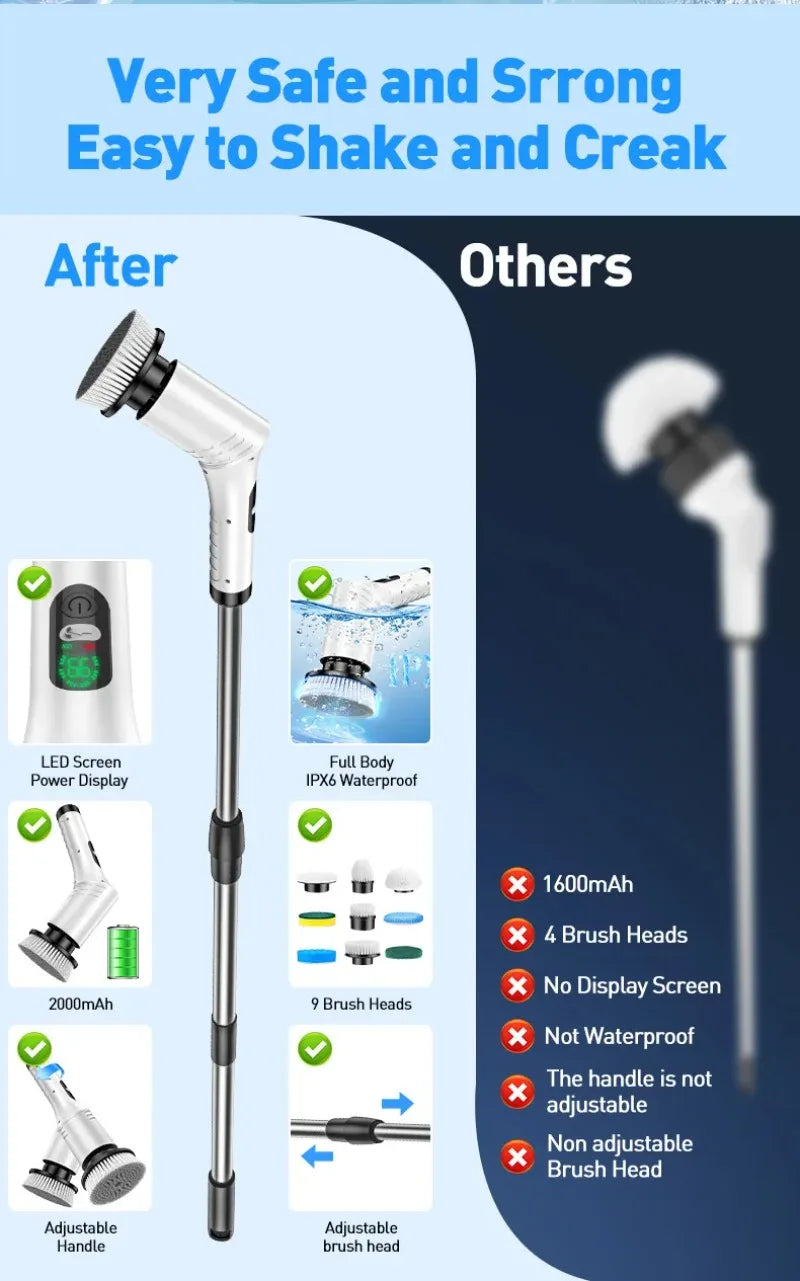 9-in-1 Multi-Function Electric Cleaning Brush