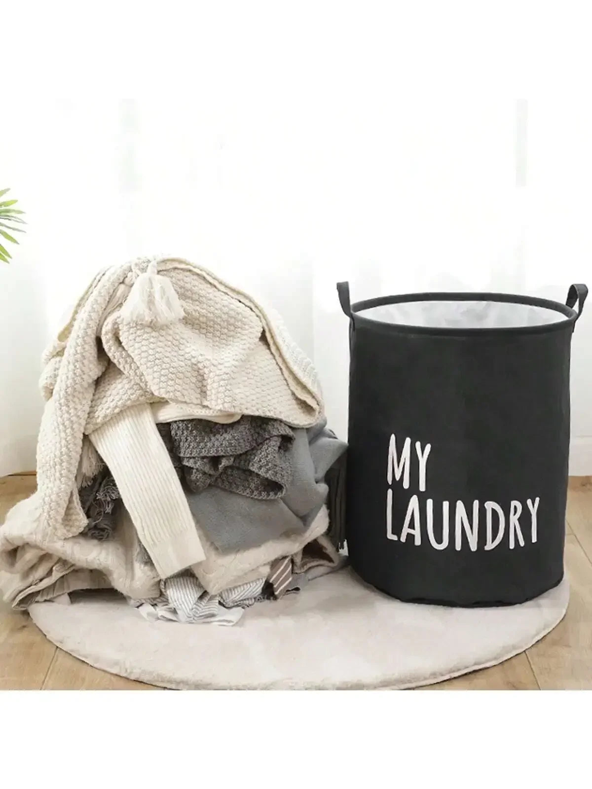 Cotton and Linen Laundry Basket Household