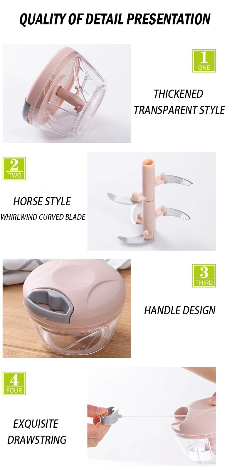 500/900ML Manual Meat Mincer Garlic Chopper