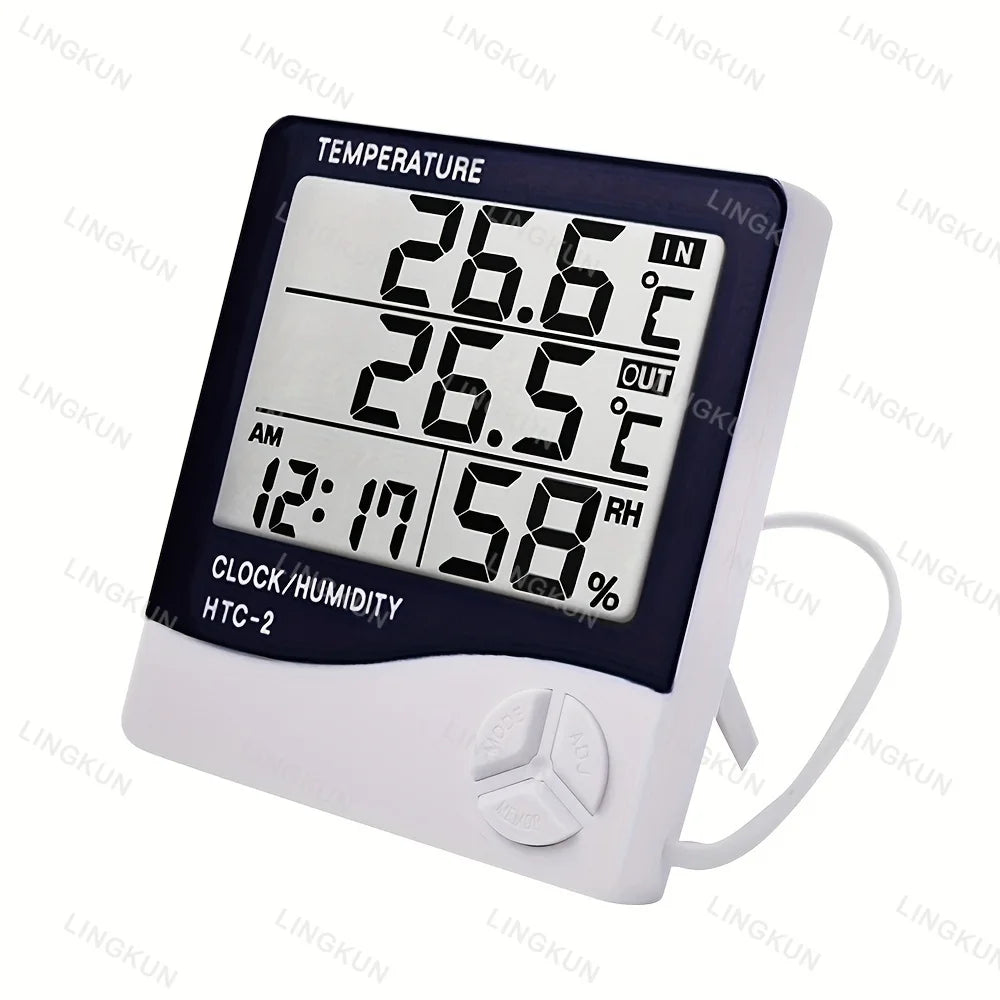 Smart Home Weather Station with Alarm Clock, LED Digital Thermometer
