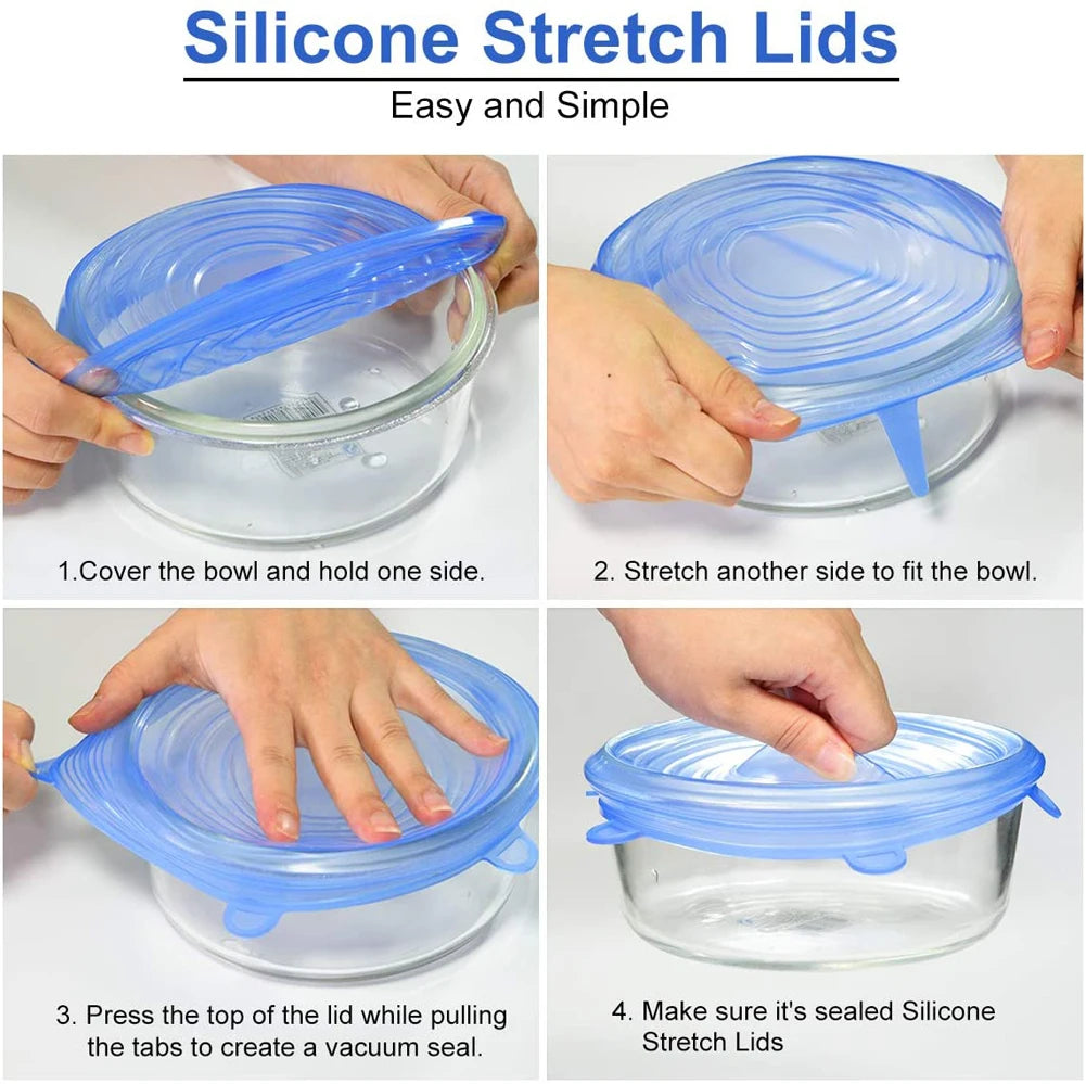 Silicone Stretch Food Covers Kitchen Fresh