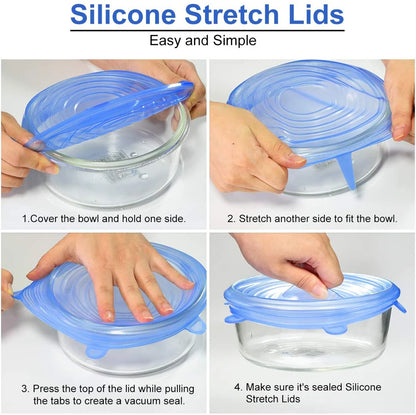 Silicone Stretch Food Covers Kitchen Fresh