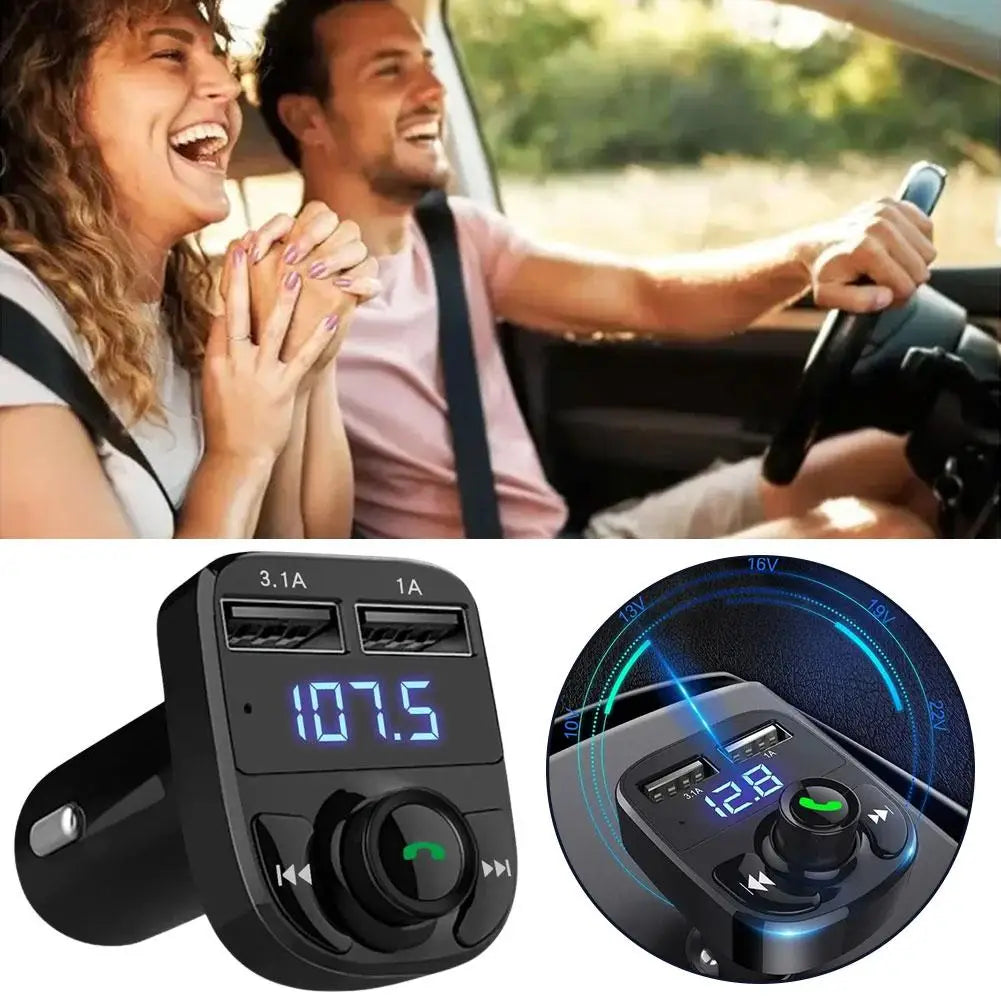 Bluetooth FM Transmitter Hands-Free Calling Radio Receiver Mp3 Music Stereo Adapter