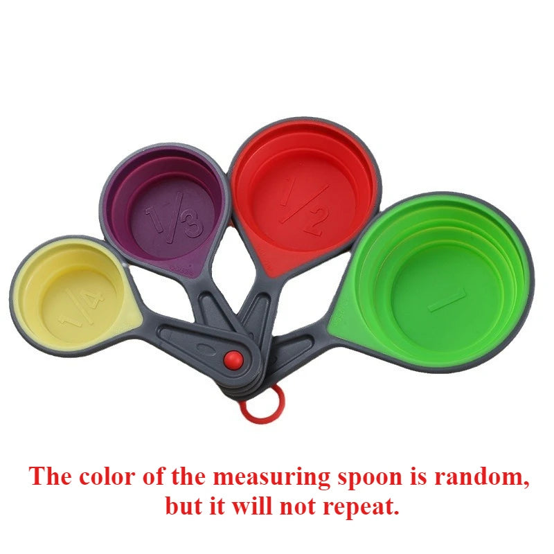 1set Silicone Measuring Spoon Foldable
