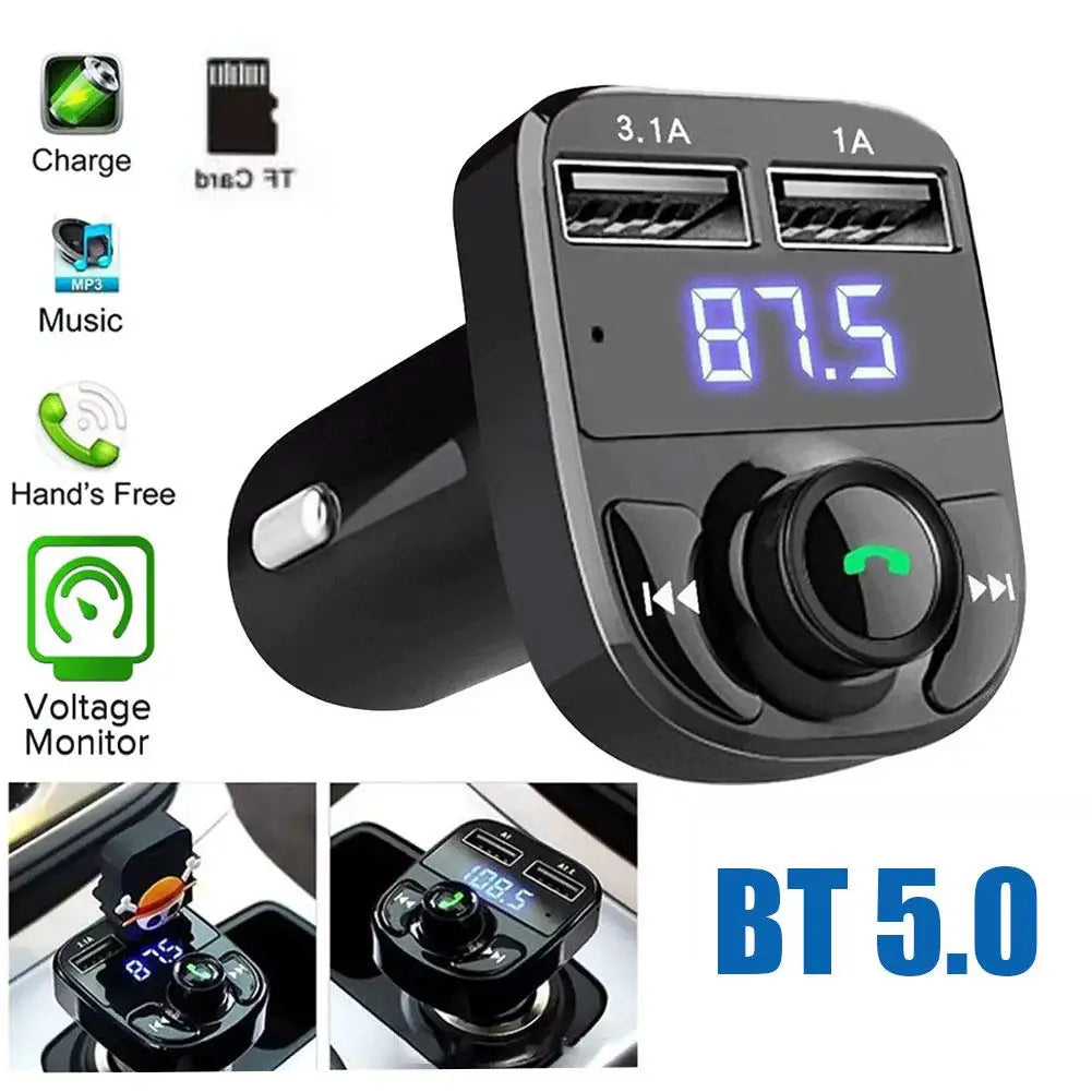 Bluetooth FM Transmitter Hands-Free Calling Radio Receiver Mp3 Music Stereo Adapter