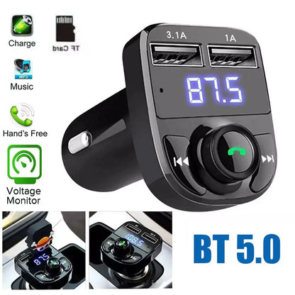 Bluetooth FM Transmitter Hands-Free Calling Radio Receiver Mp3 Music Stereo Adapter