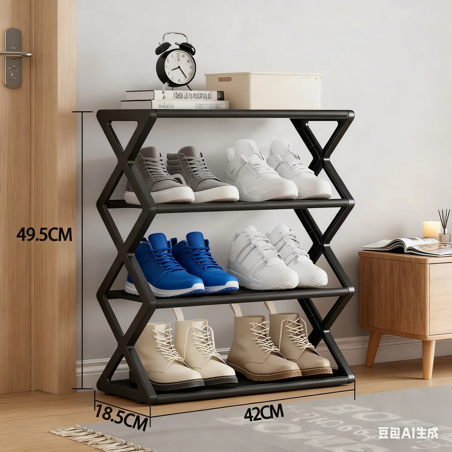 Large Capacity & Easy Assembly Space - Saving Z - Type Shoe Rack