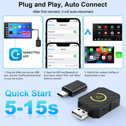 2 in 1 Mini Wireless CarPlay Adapter