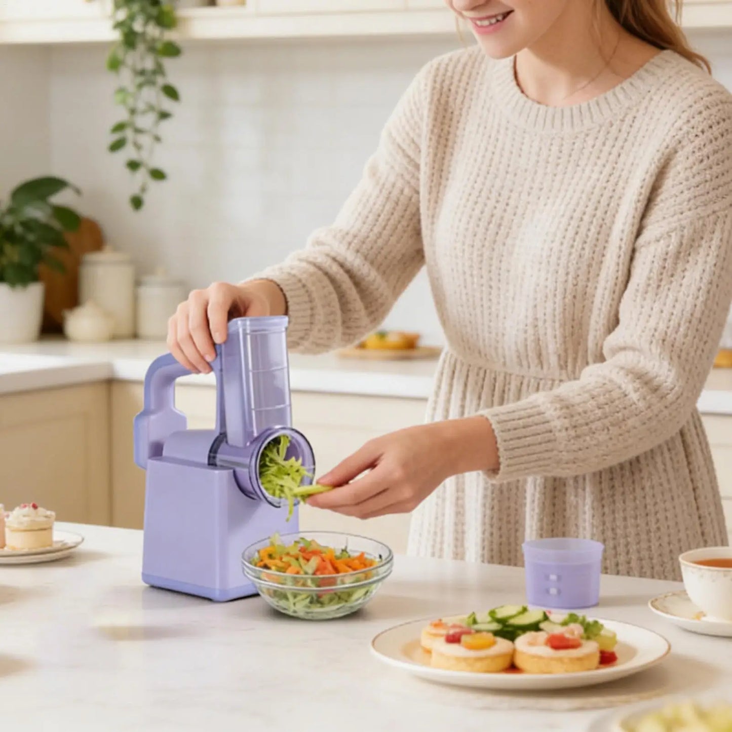 Electric Vegetable Slicer Rechargeable Automatic